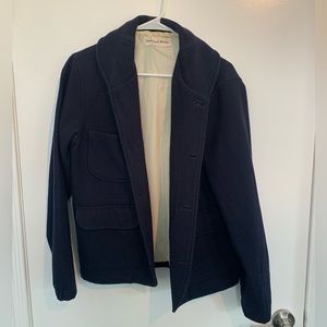 Universal Works mens coat. Navy Blue.